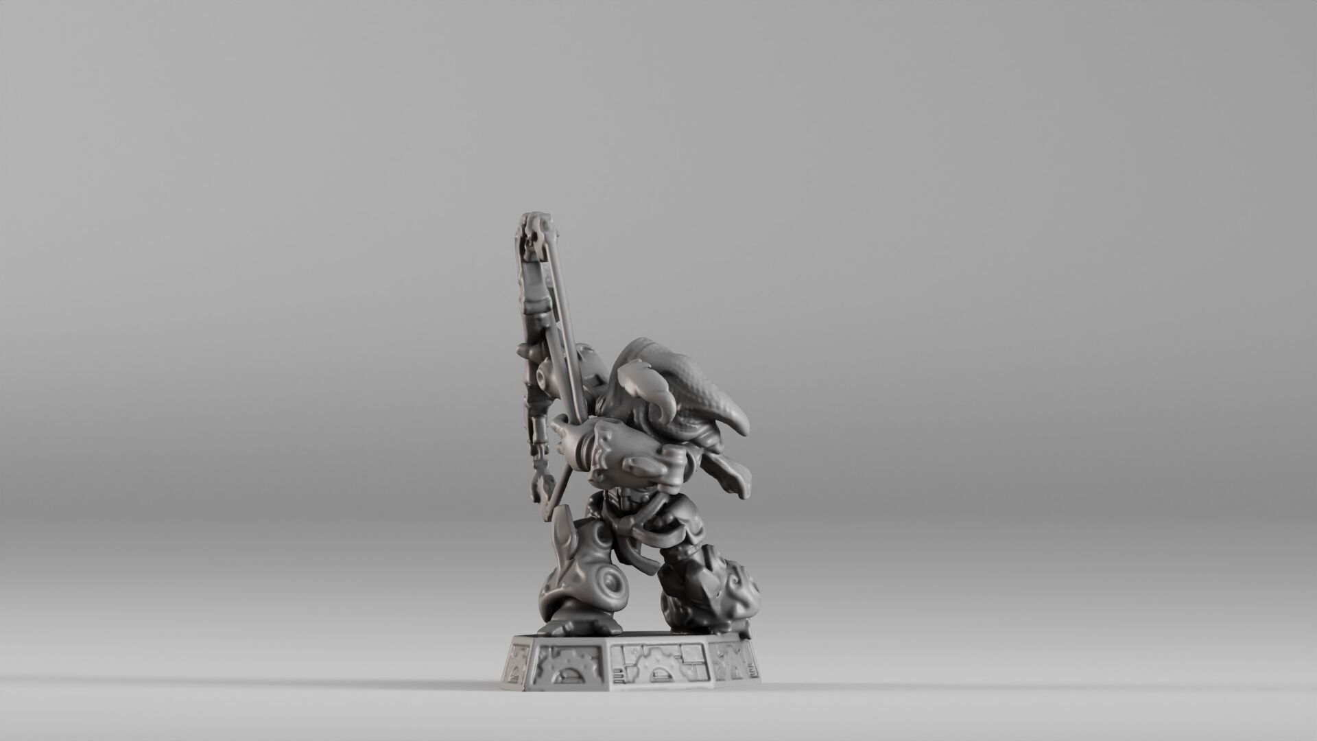 S00023 Steampunk Crossbow Warrior 3D print model_10