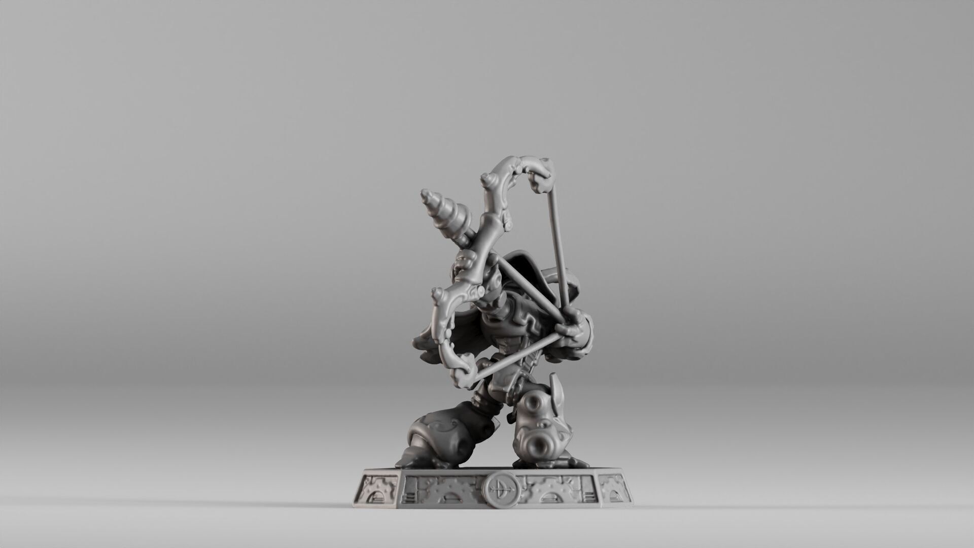 S00023 Steampunk Crossbow Warrior 3D print model_3