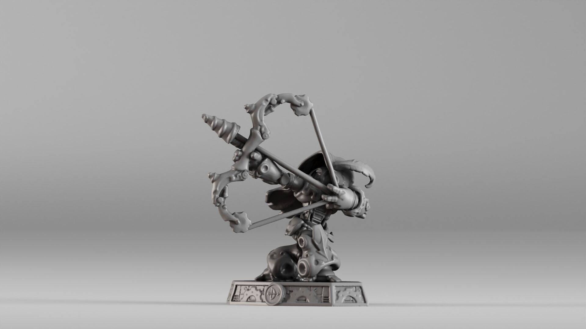 S00023 Steampunk Crossbow Warrior 3D print model_14