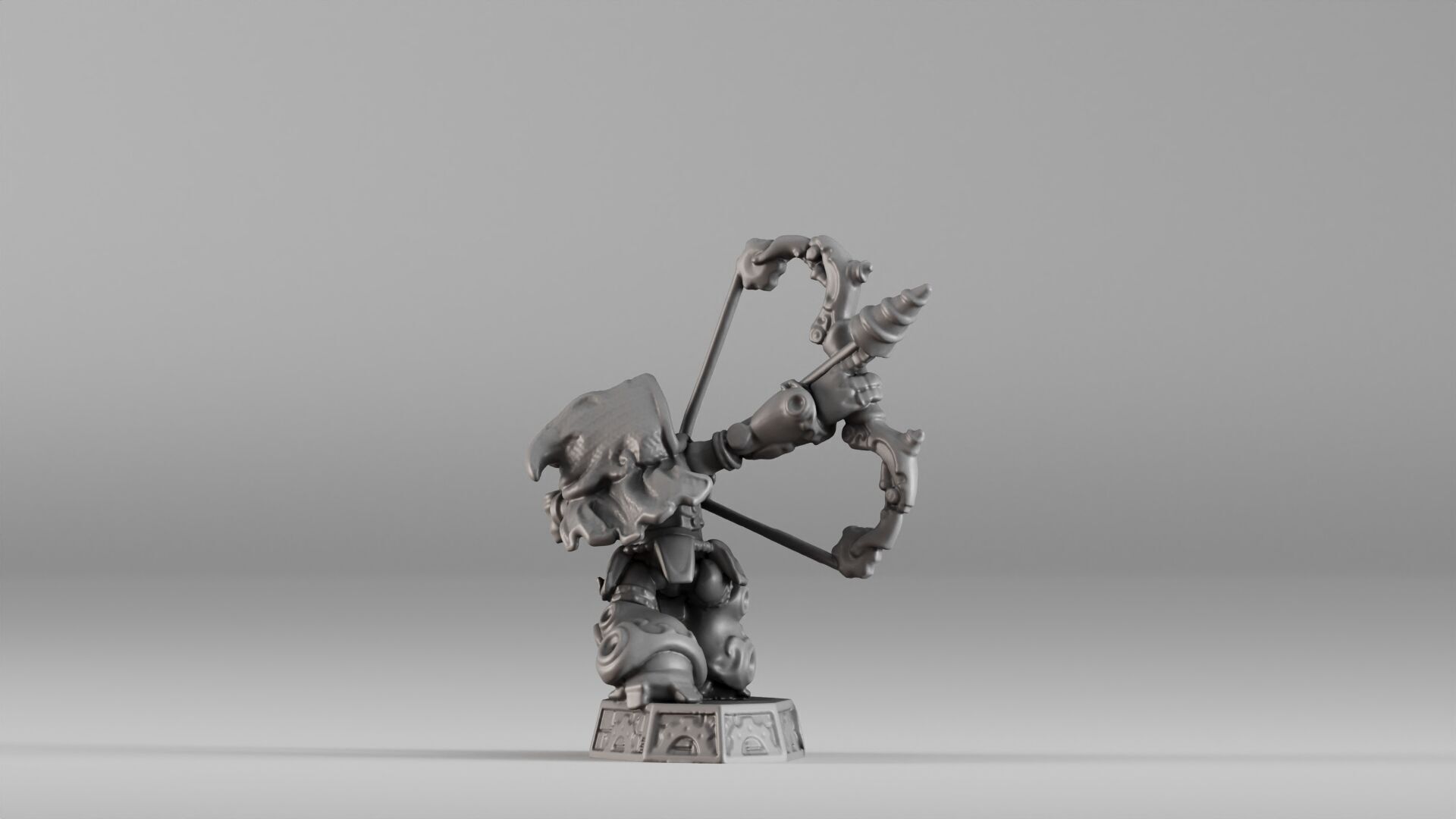 S00023 Steampunk Crossbow Warrior 3D print model_6