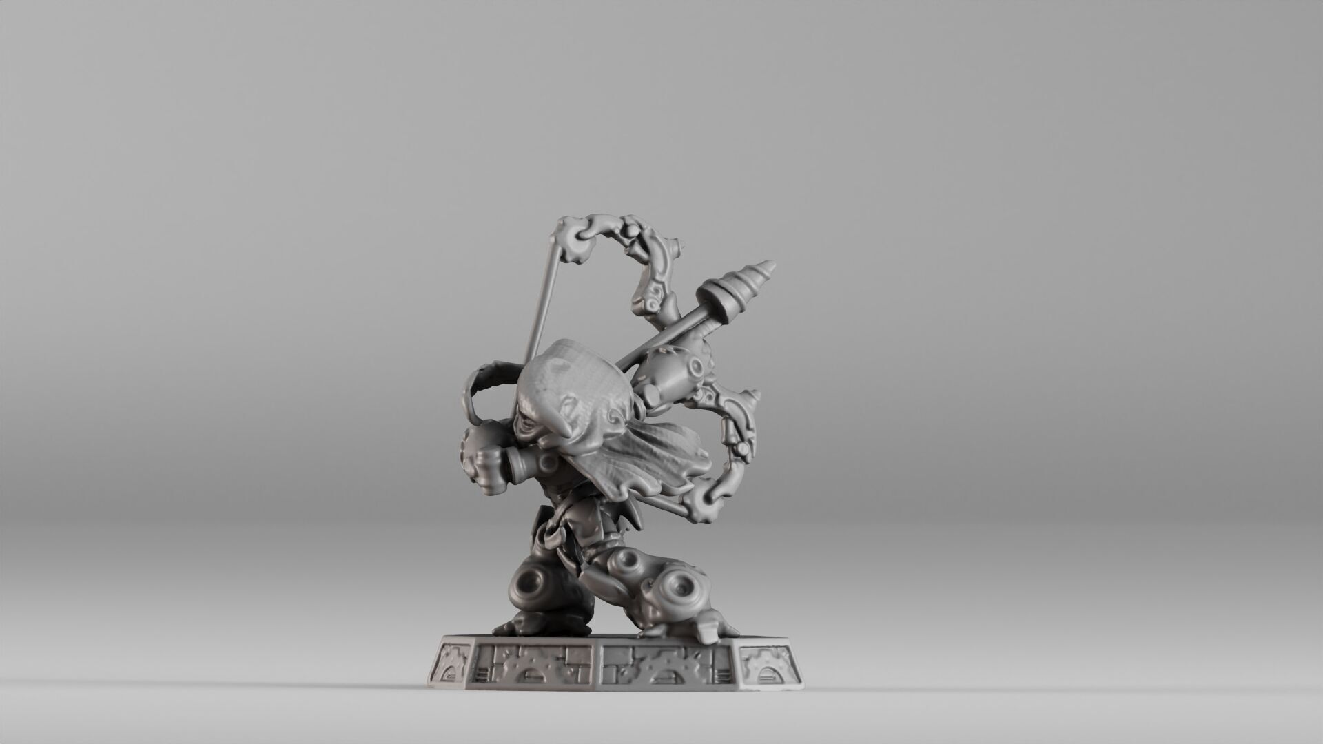 S00023 Steampunk Crossbow Warrior 3D print model_8