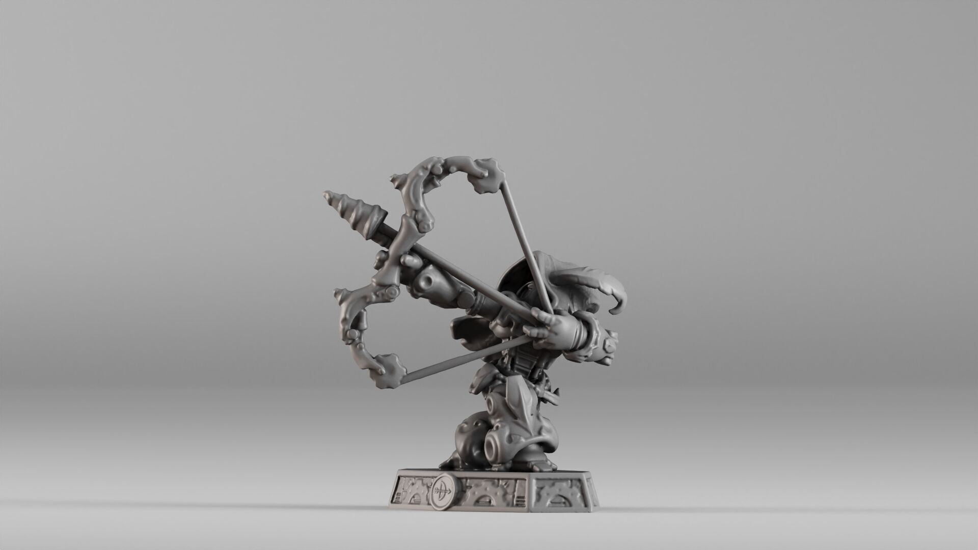 S00023 Steampunk Crossbow Warrior 3D print model_13