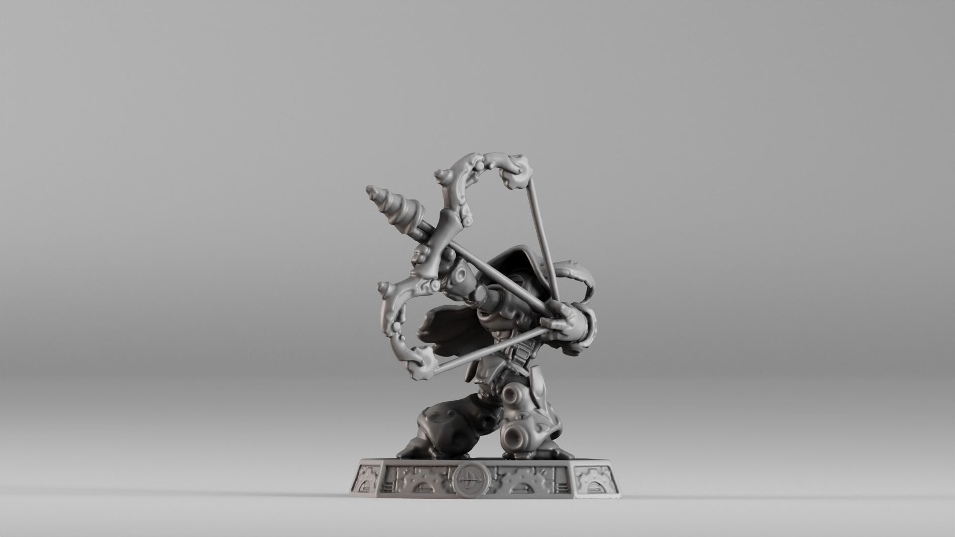 S00023 Steampunk Crossbow Warrior 3D print model_2