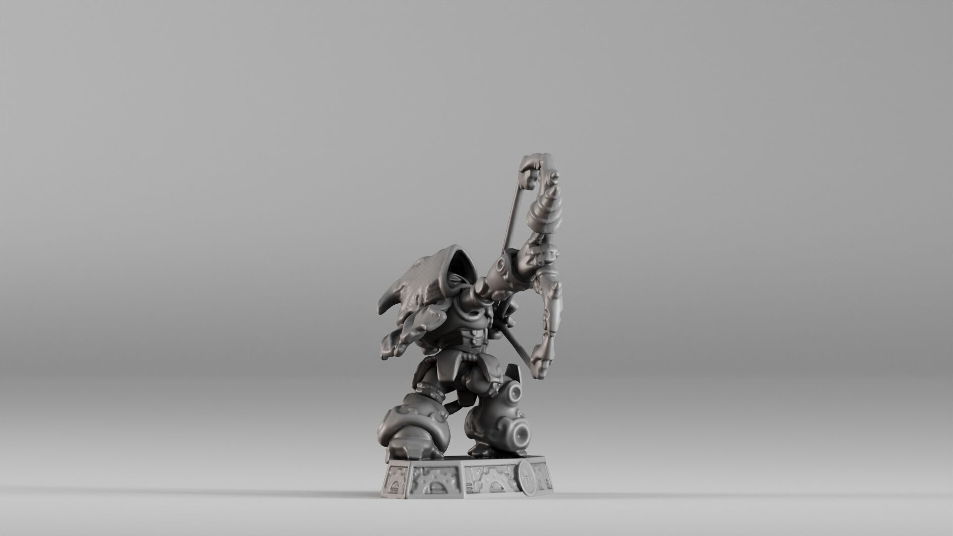 S00023 Steampunk Crossbow Warrior 3D print model_5