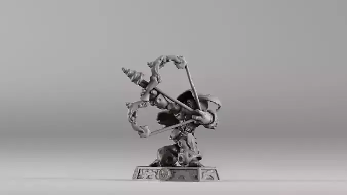 S00023 Steampunk Crossbow Warrior 3D print model