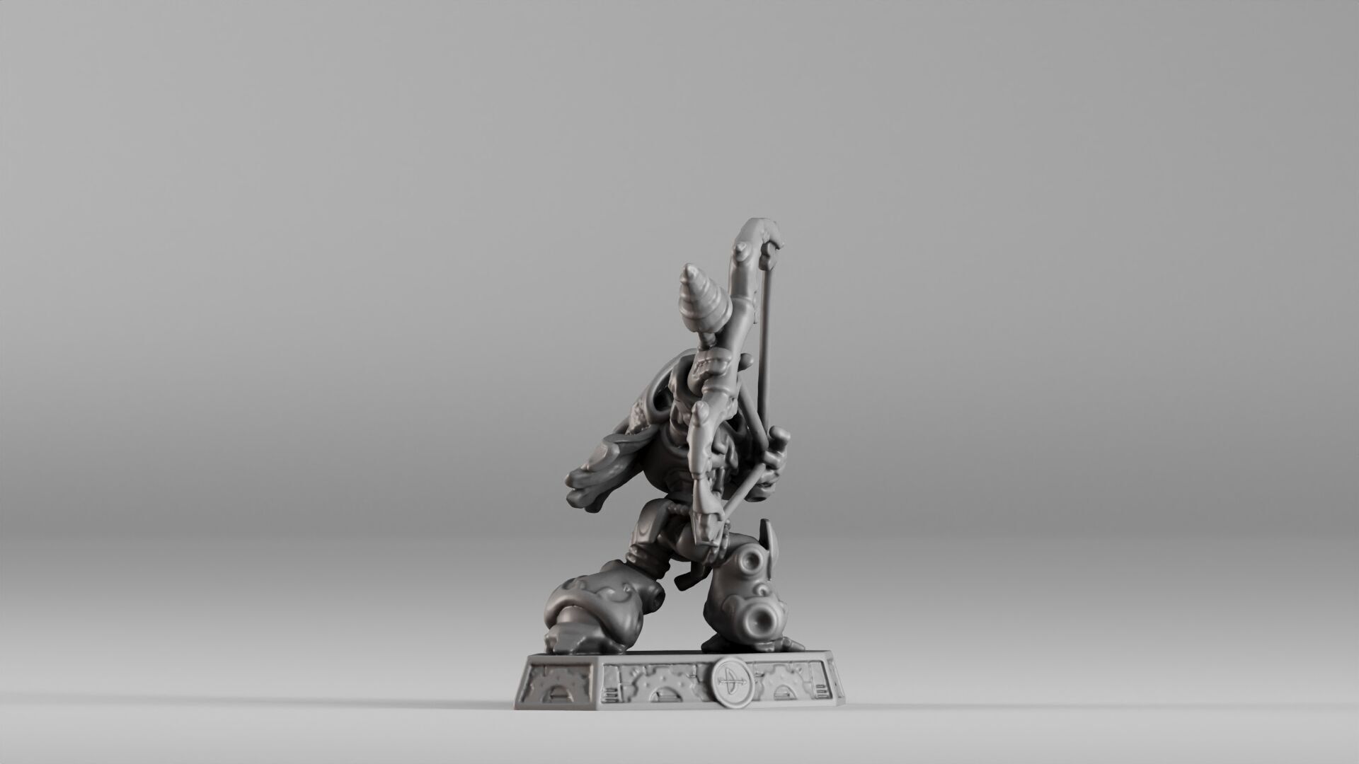 S00023 Steampunk Crossbow Warrior 3D print model_4