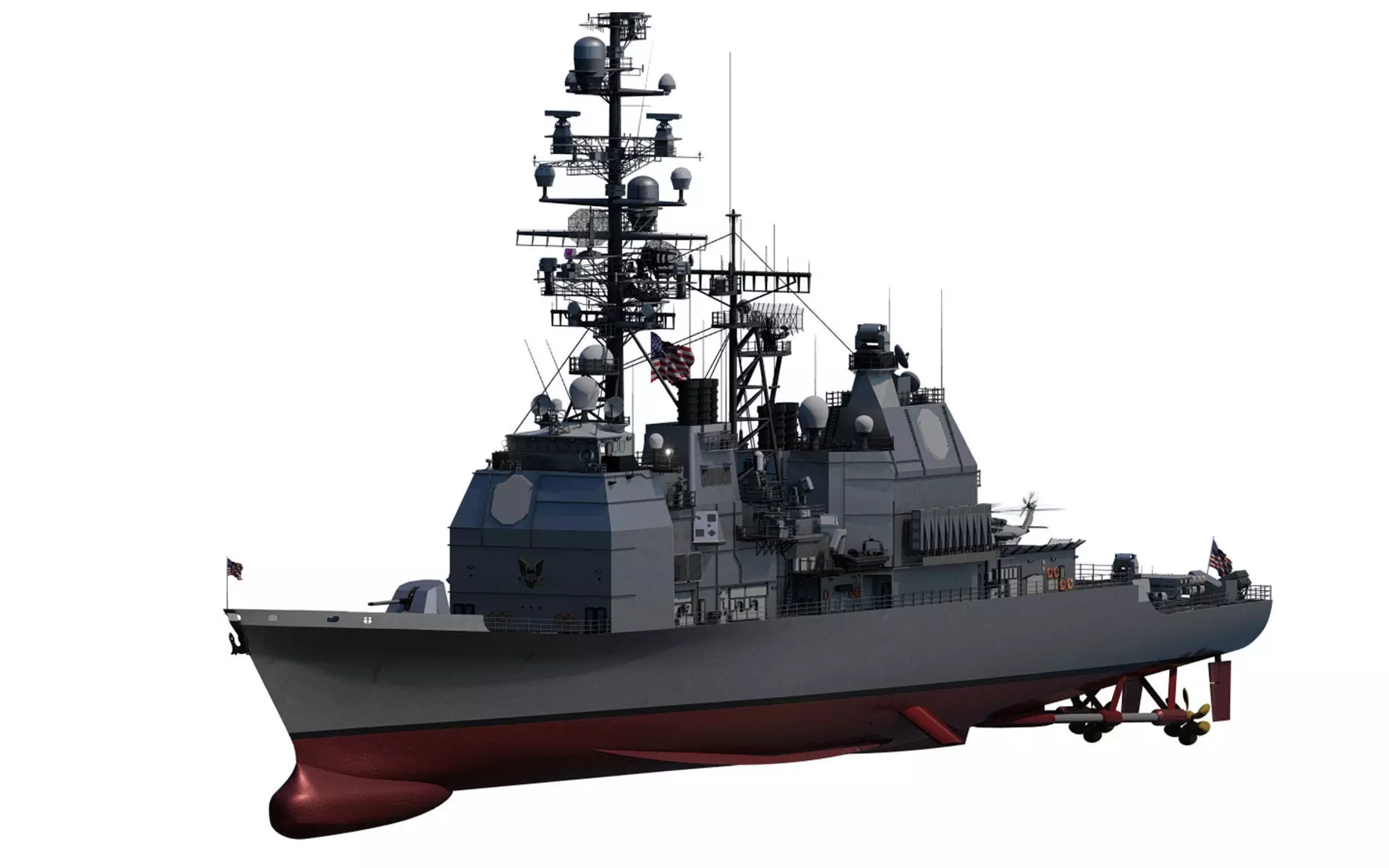 Ticonderoga class cruiser 3D model_0