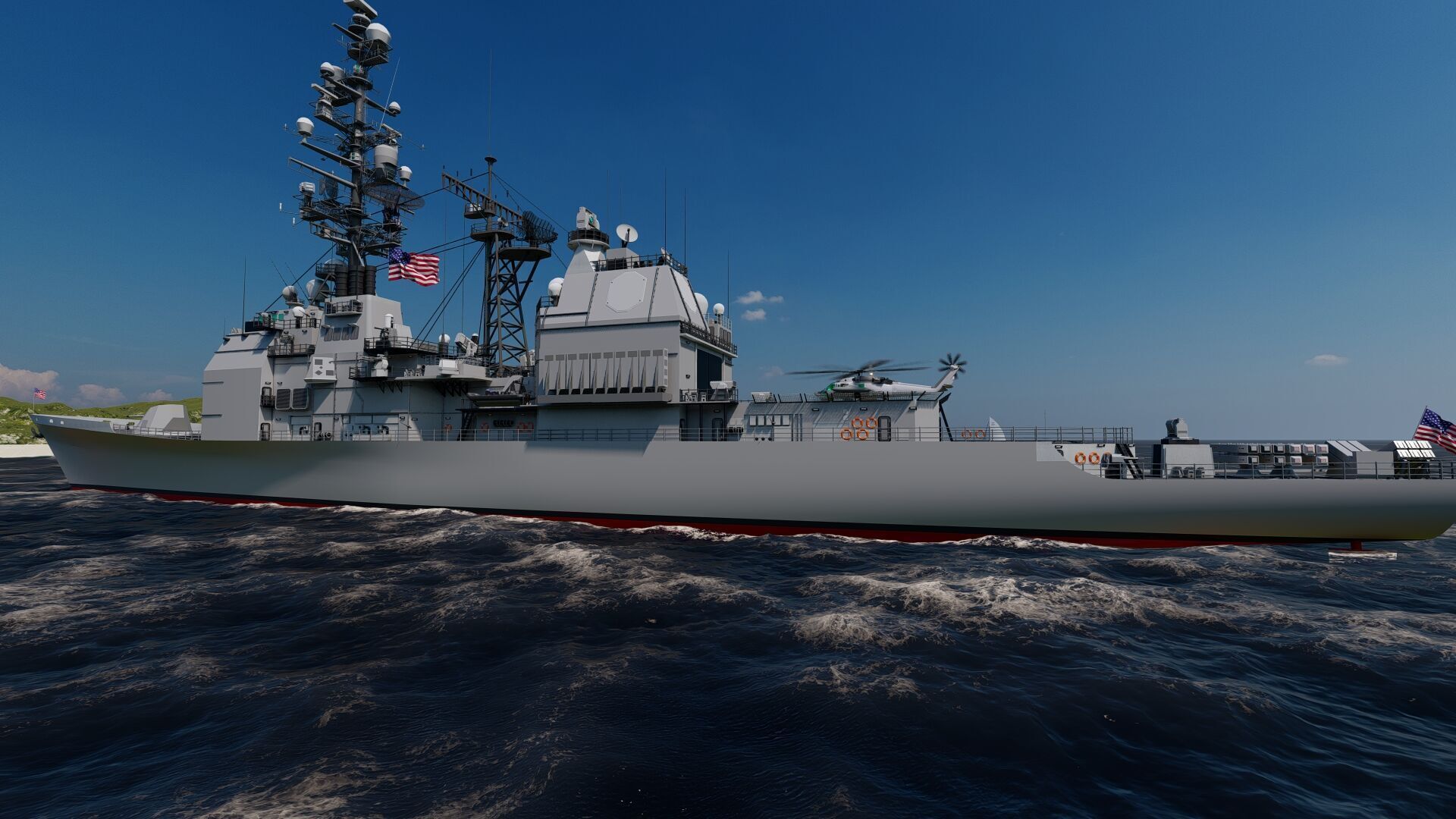 Ticonderoga class cruiser 3D model_1