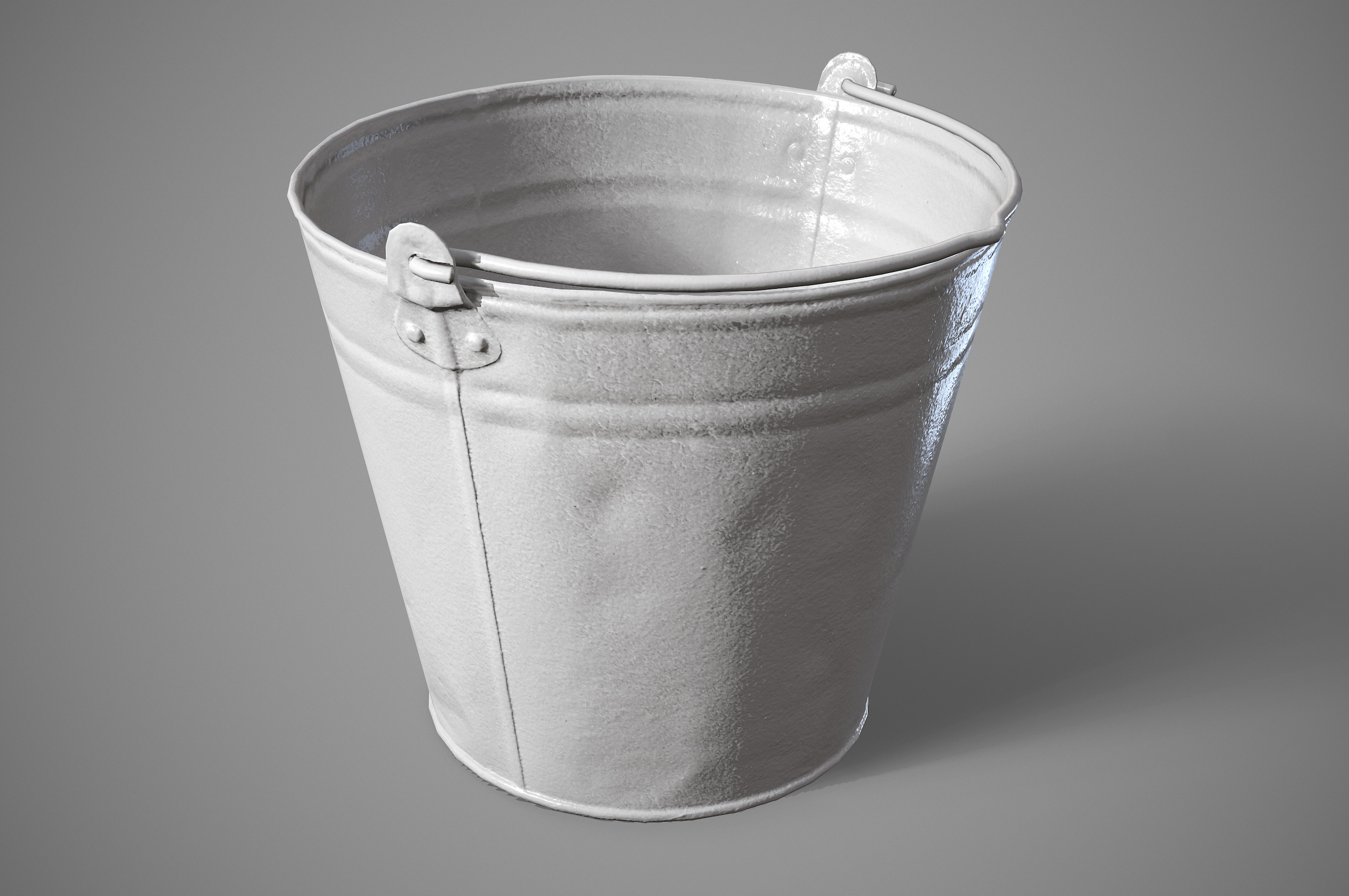 Old rusty metal bucket Low-poly 3D model_8