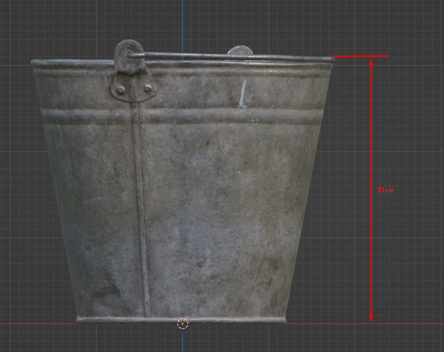 Old rusty metal bucket Low-poly 3D model_11