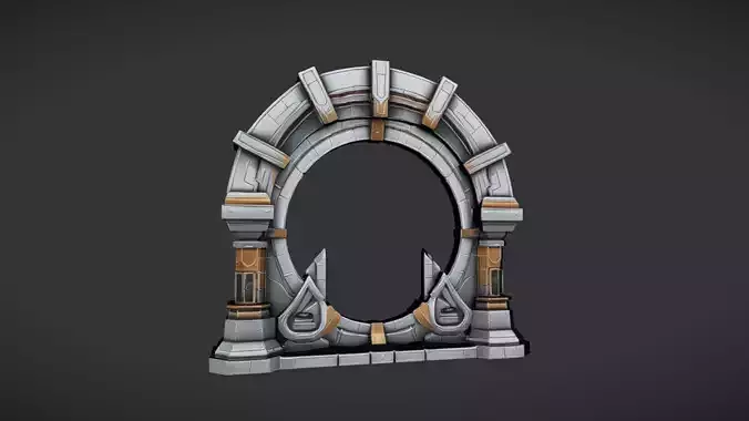 futuristic stone archway