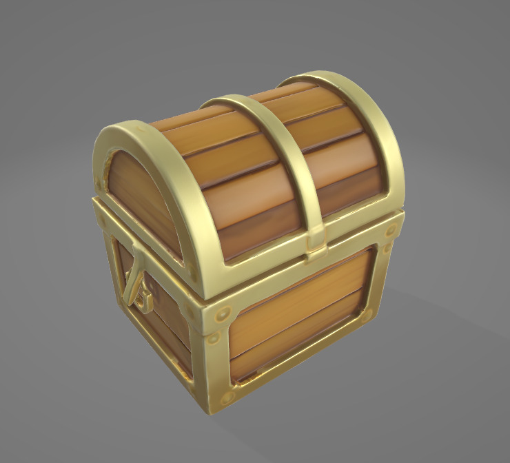 Fantasy Treasure Chest - 3D Model for Games and Renders Low-poly 3D model_4