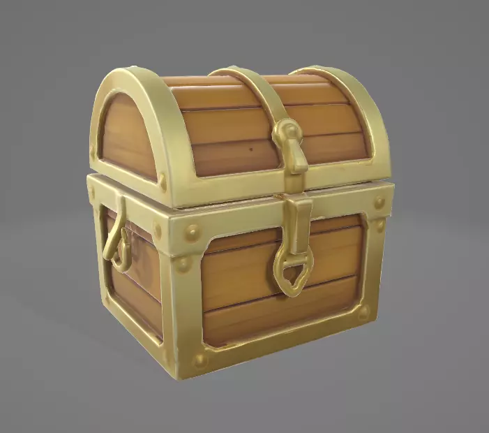 Fantasy Treasure Chest - 3D Model for Games and Renders Low-poly 3D model_0