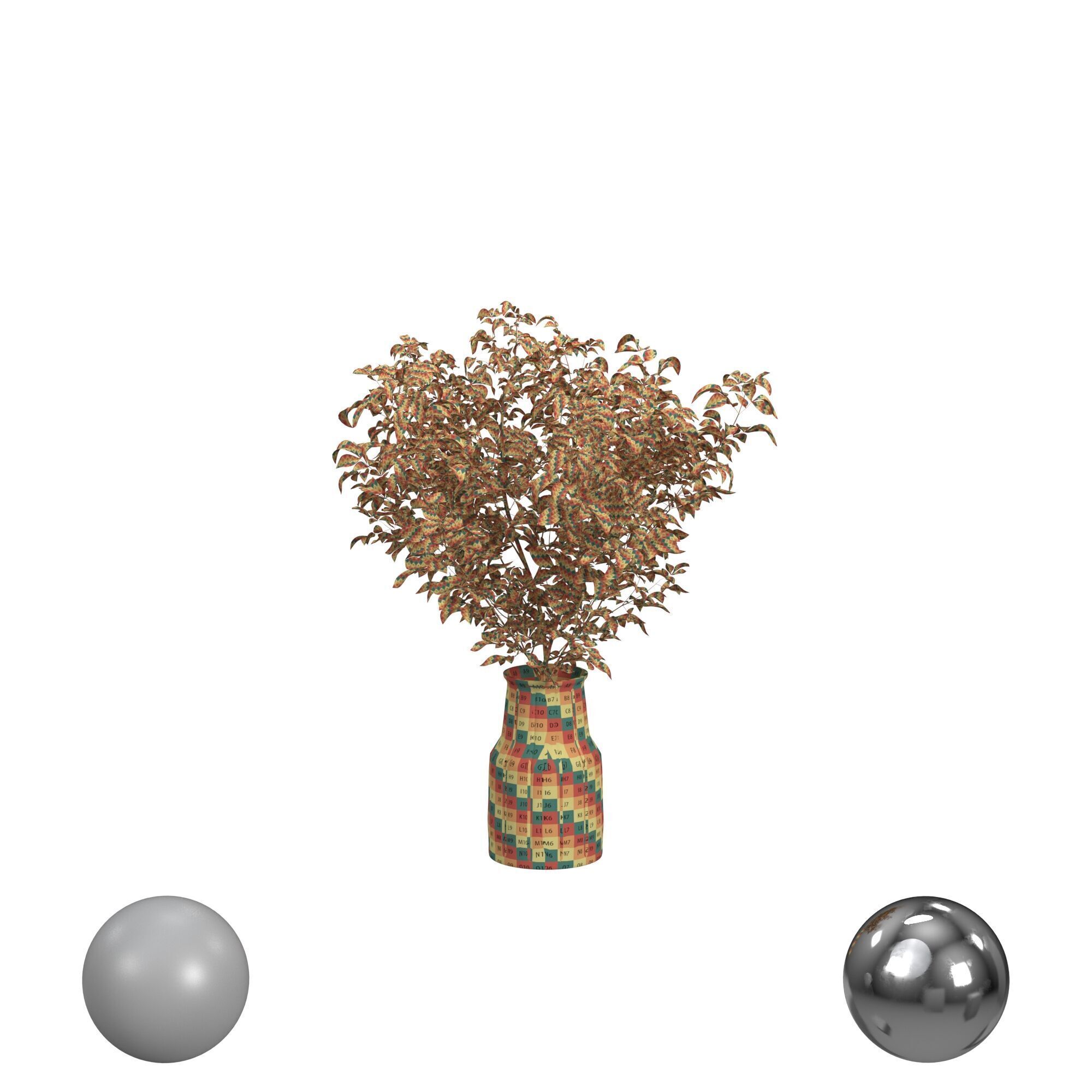 Branches in the vase 3D model_2