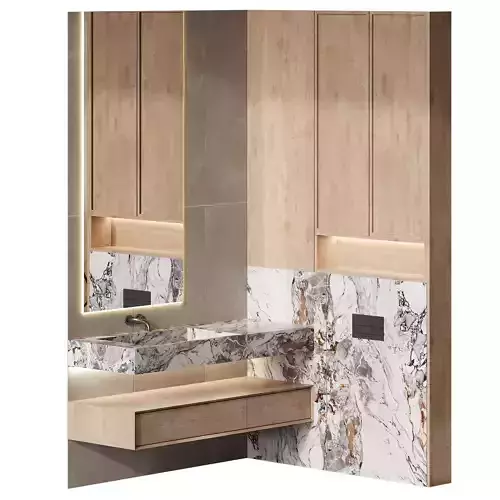 Bathroom Furniture with Marble Washbasin
