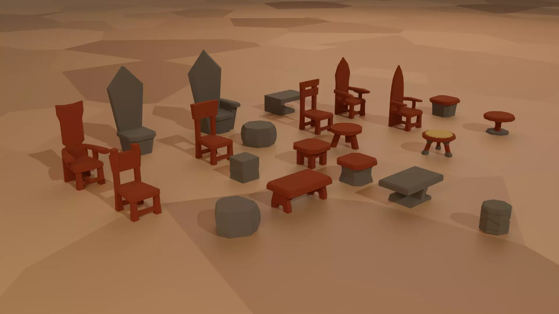 ChaiRs low-poly asset pack Low-poly 3D model_0
