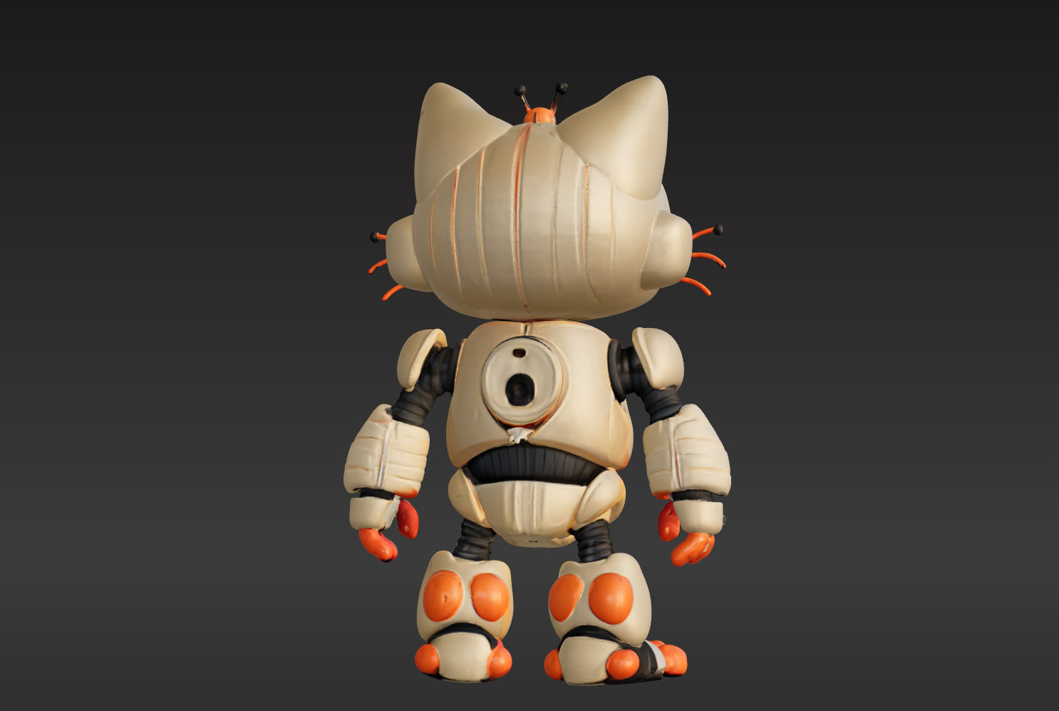 3D Model of Cute Robo Cat - Animated and Printable 3D model_3