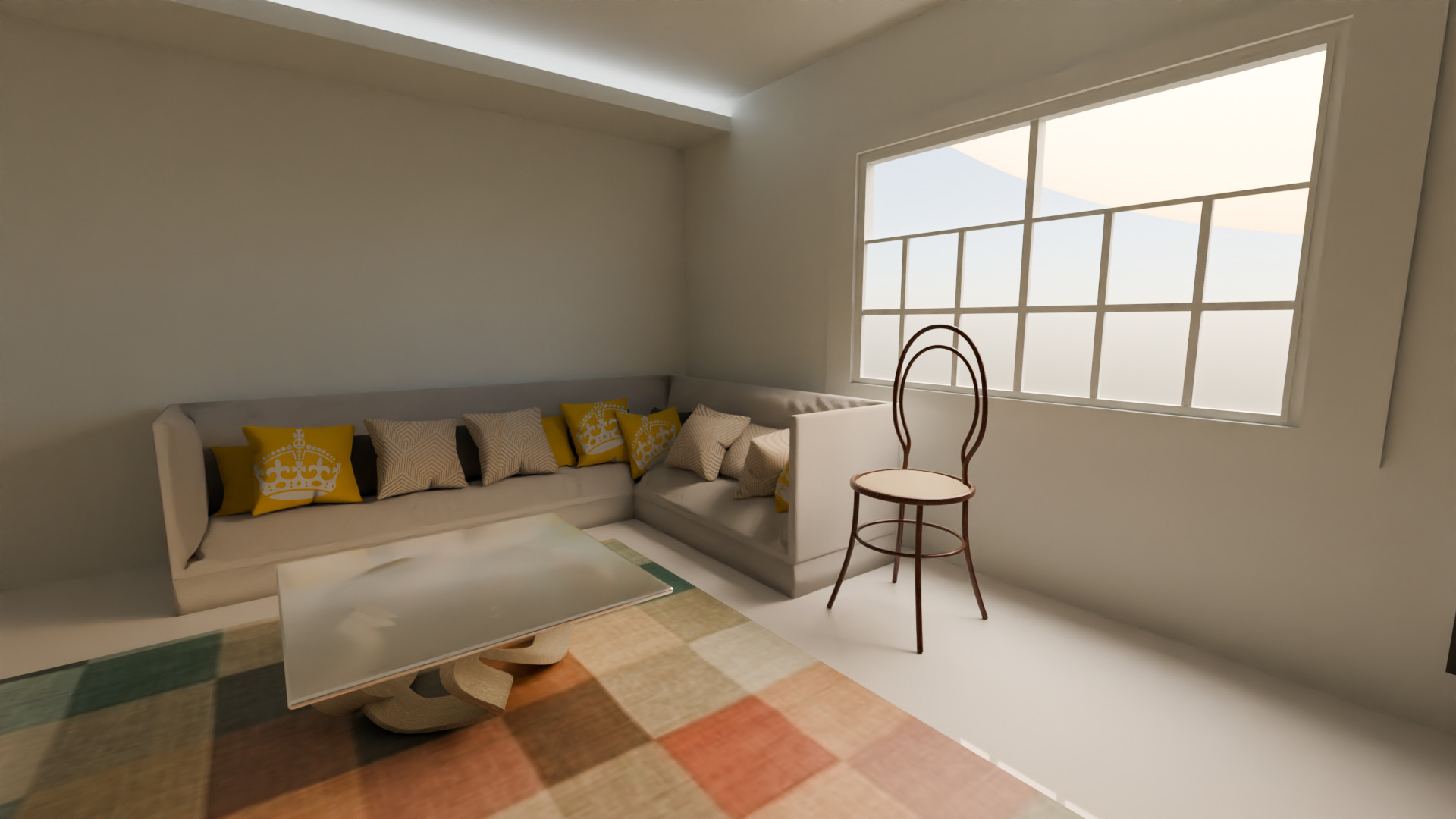 Realistic 3D Hall Interior Game and Animation Ready 3D model_2