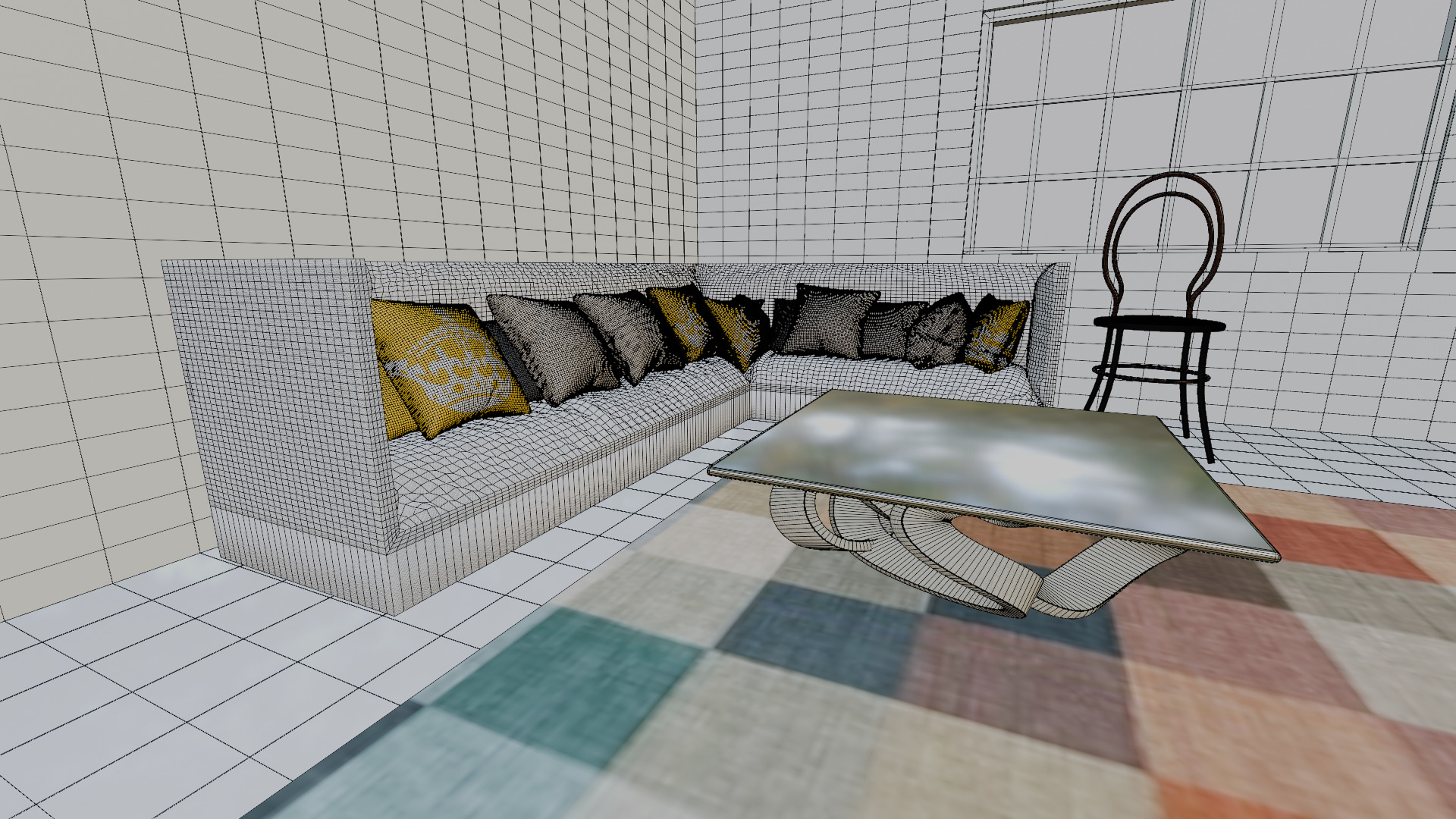 Realistic 3D Hall Interior Game and Animation Ready 3D model_10