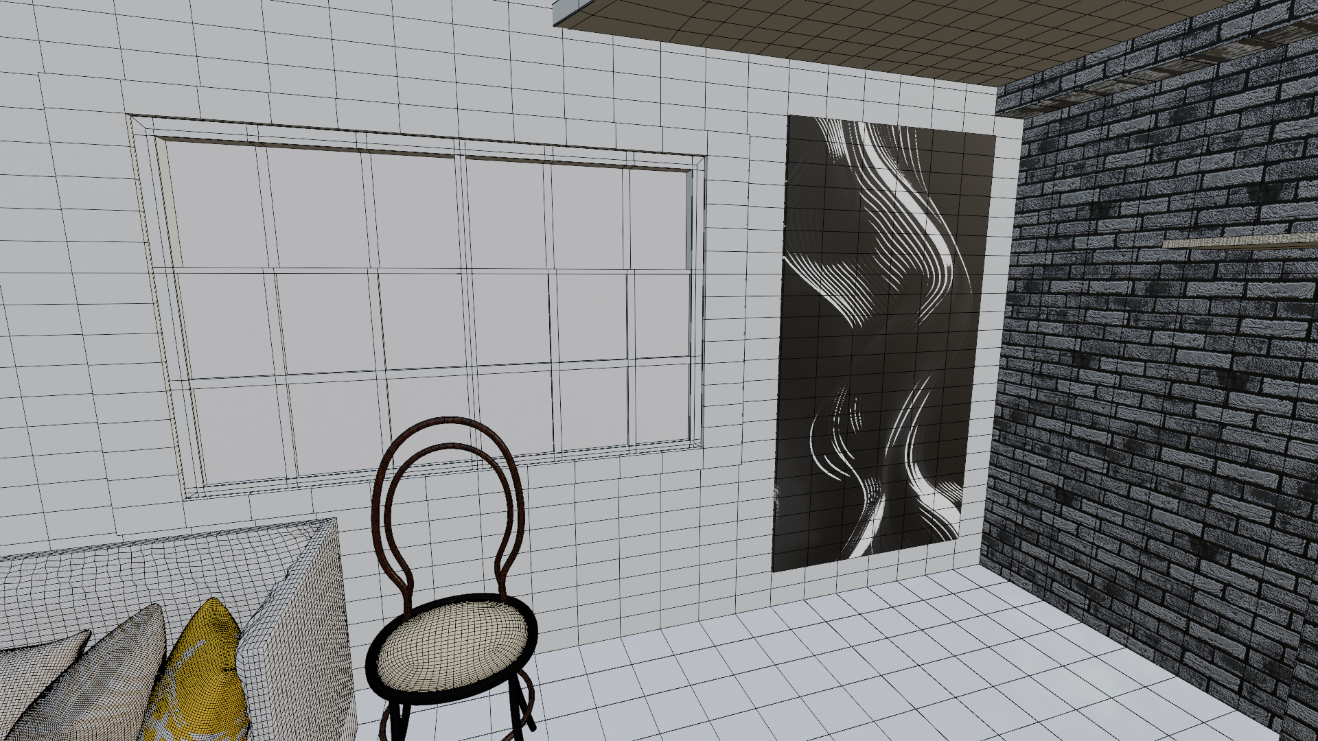 Realistic 3D Hall Interior Game and Animation Ready 3D model_13