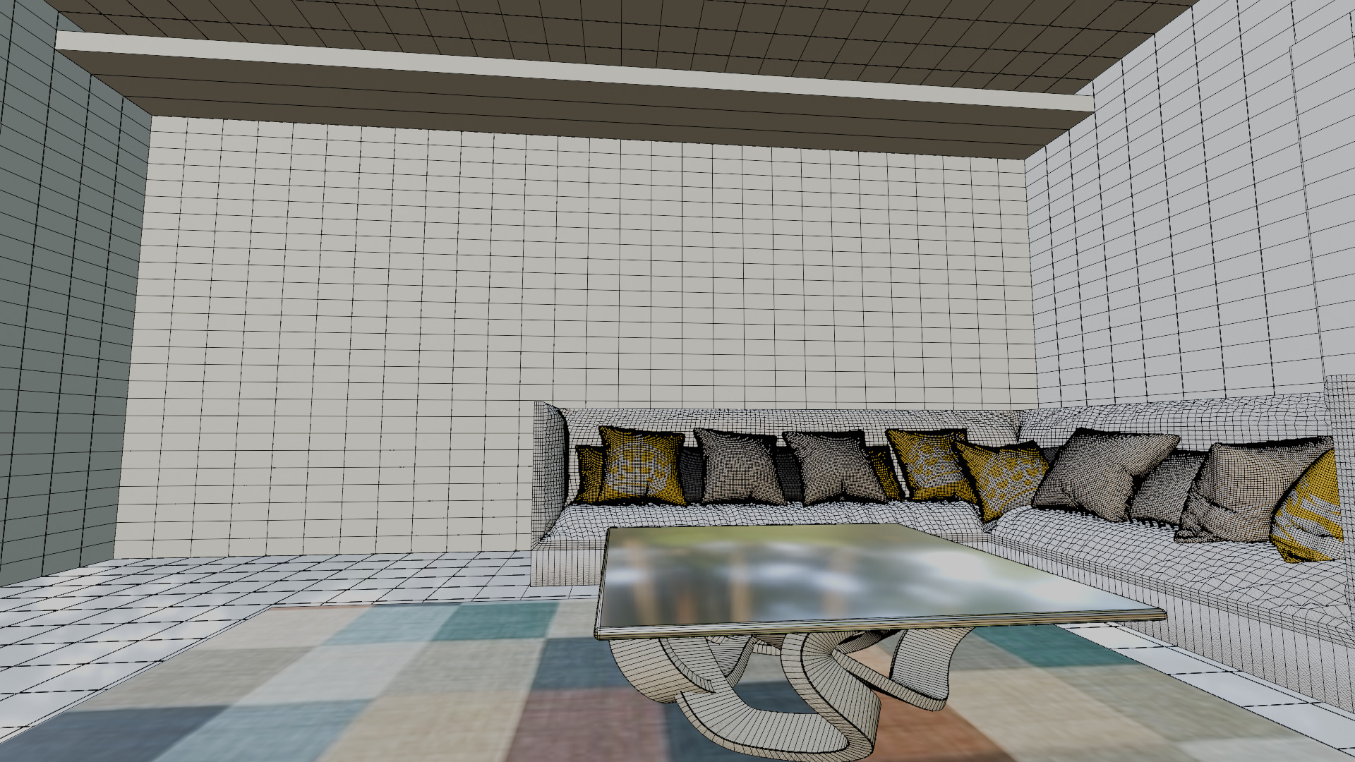 Realistic 3D Hall Interior Game and Animation Ready 3D model_14