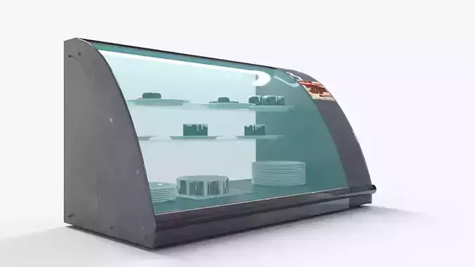 Supermarket Cake Shelve Low-poly 3D model
