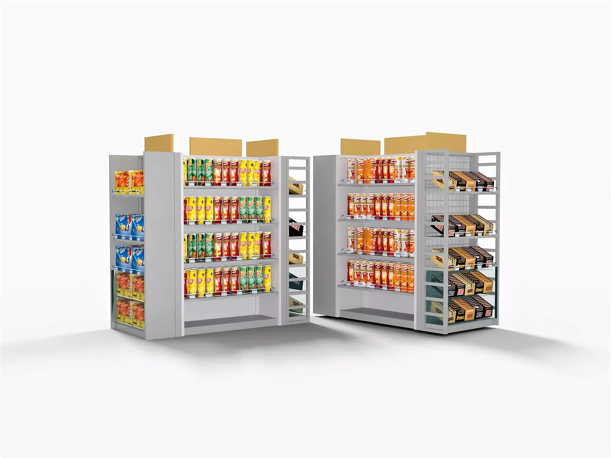 Supermarket Shelves Chips Pack Low-poly 3D model