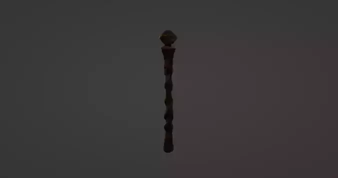 Ancient Wizards Staff with Glowing Crystal Orb