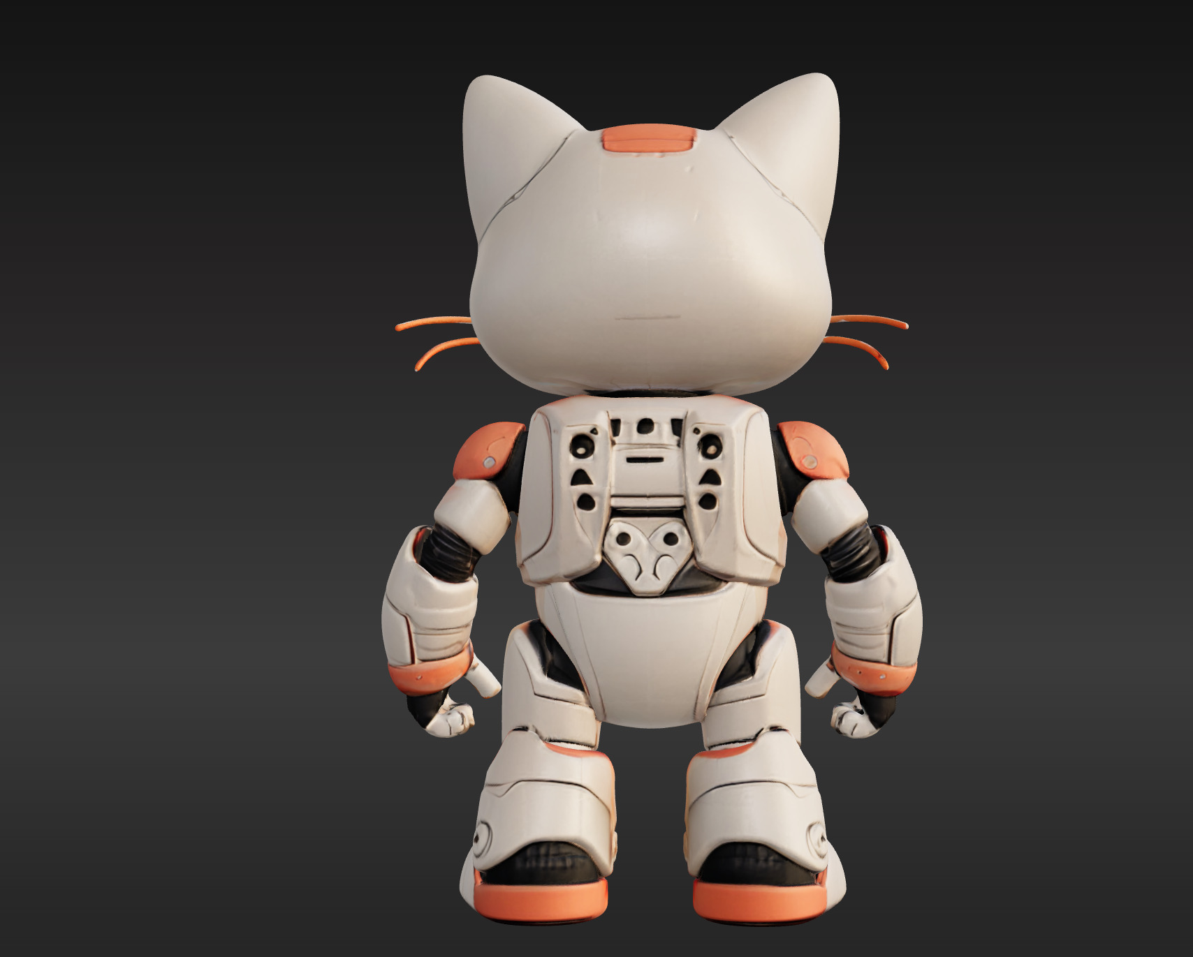 3D Model of Cute Robo Cat - Animated and Printable 3D model_3