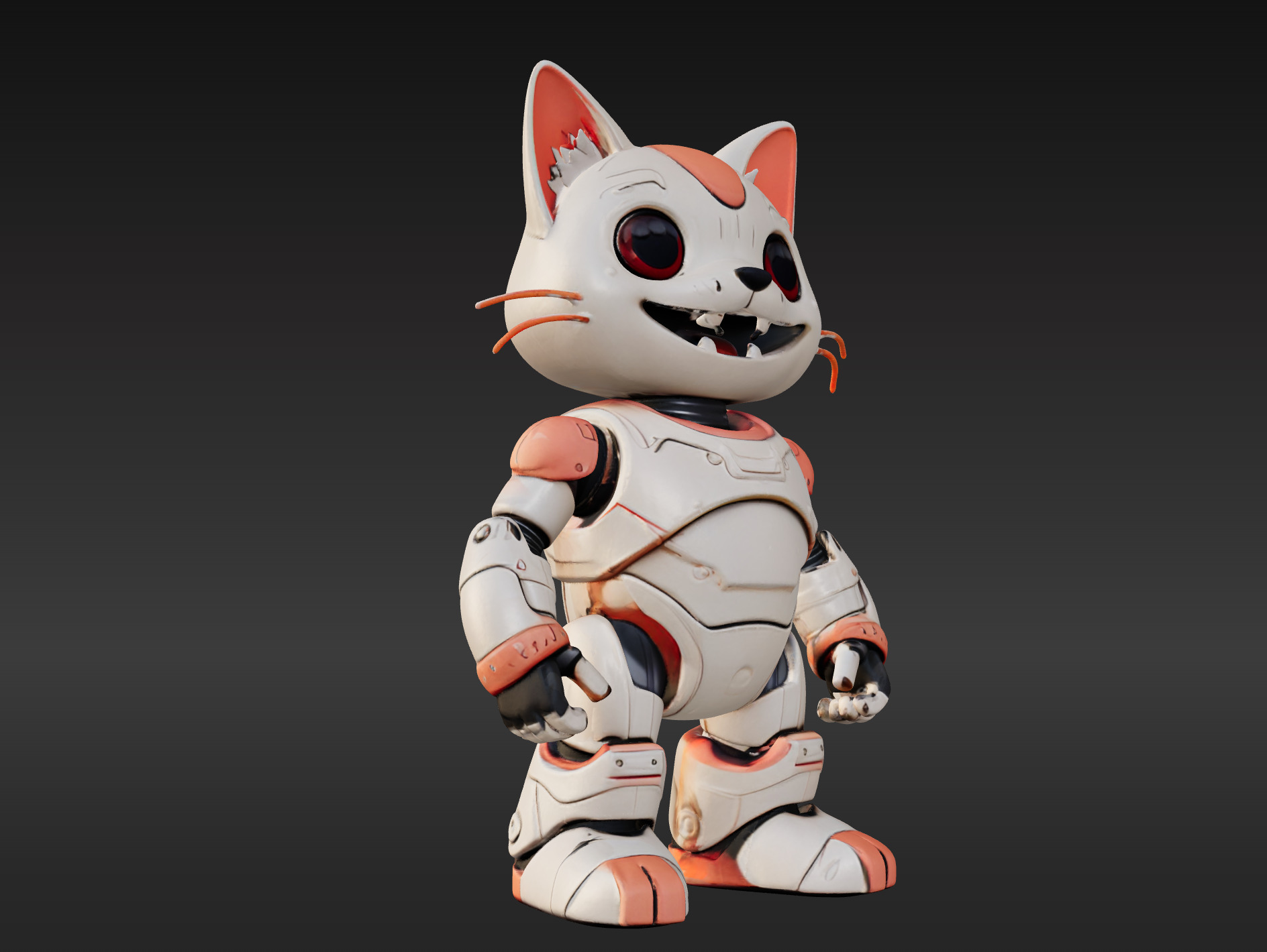 3D Model of Cute Robo Cat - Animated and Printable 3D model_5