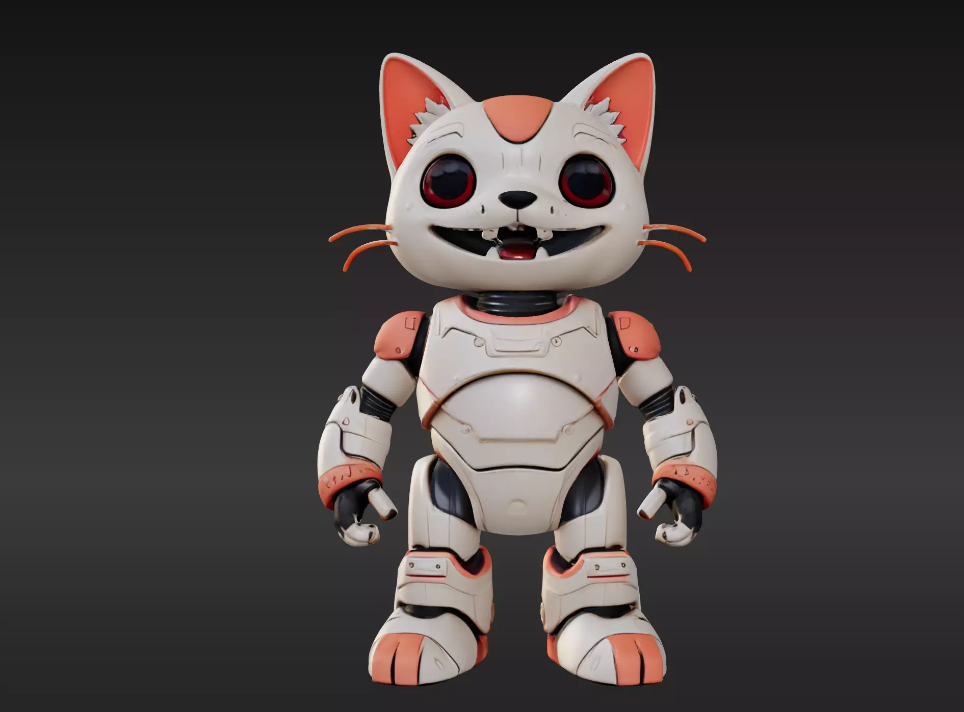 3D Model of Cute Robo Cat - Animated and Printable 3D model_0