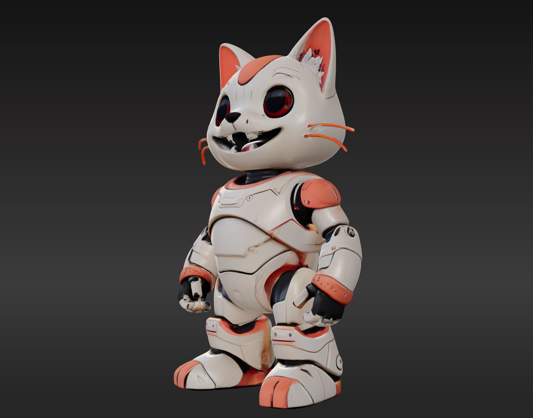 3D Model of Cute Robo Cat - Animated and Printable 3D model_1