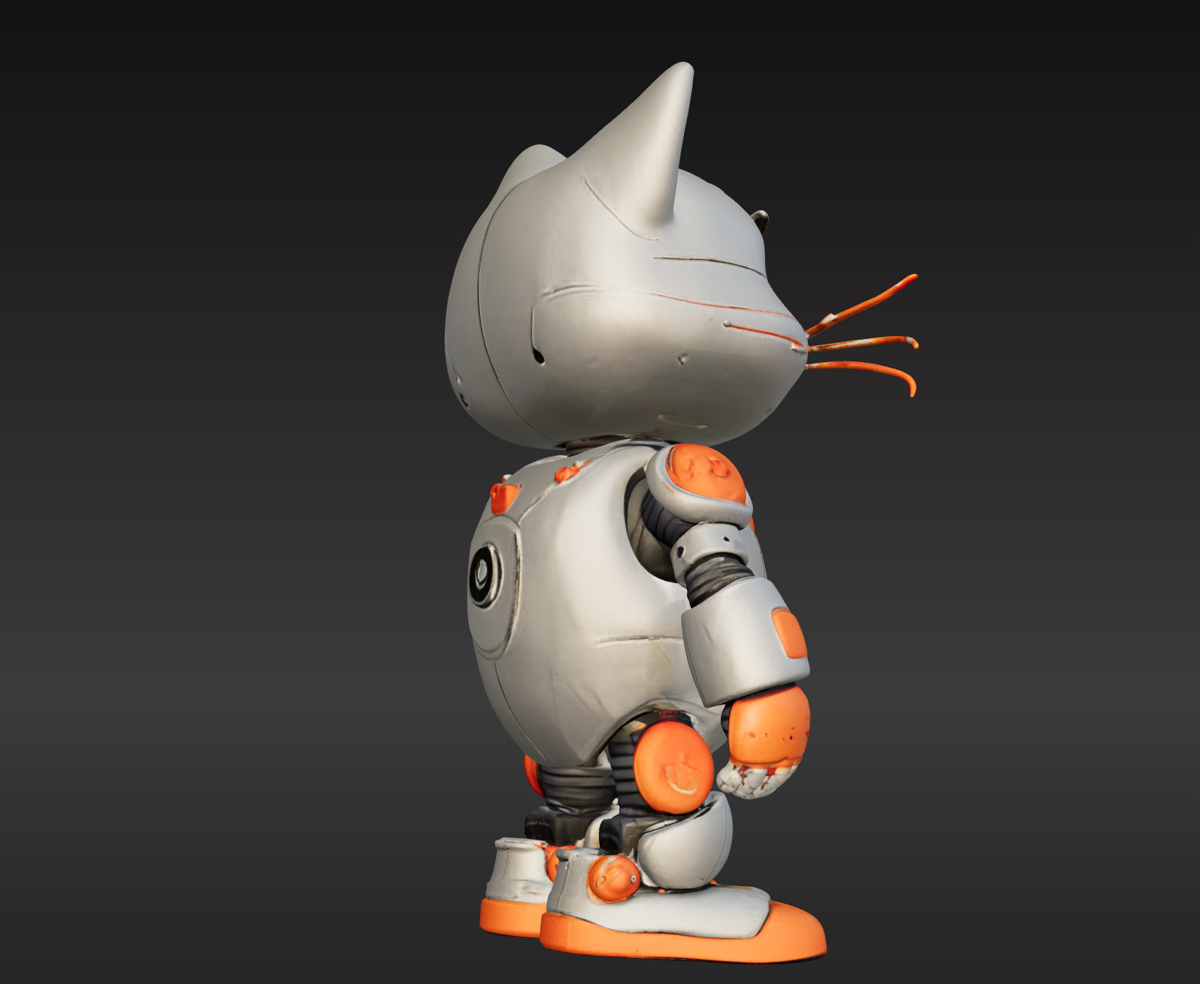 3D Model of Cute Robo Cat - Animated and Printable 3D model_6