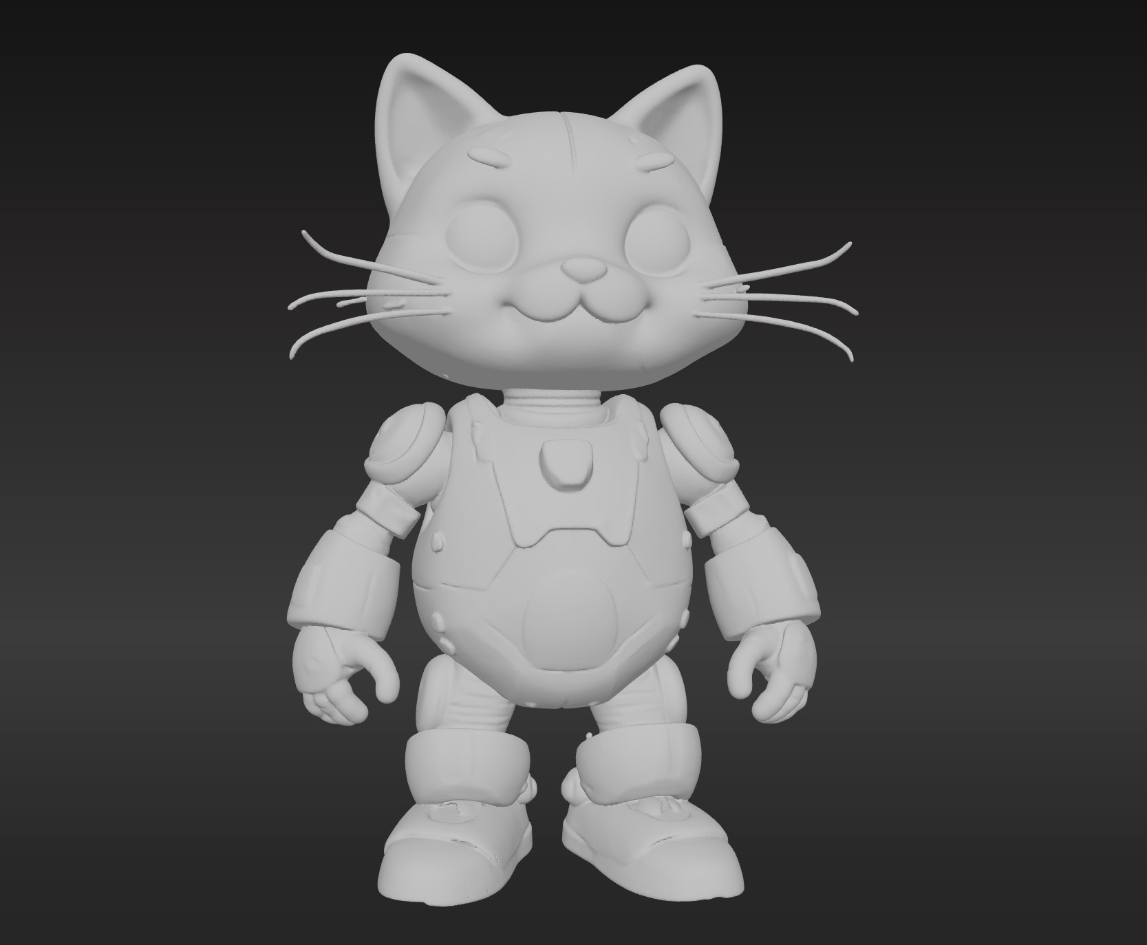 3D Model of Cute Robo Cat - Animated and Printable 3D model_8