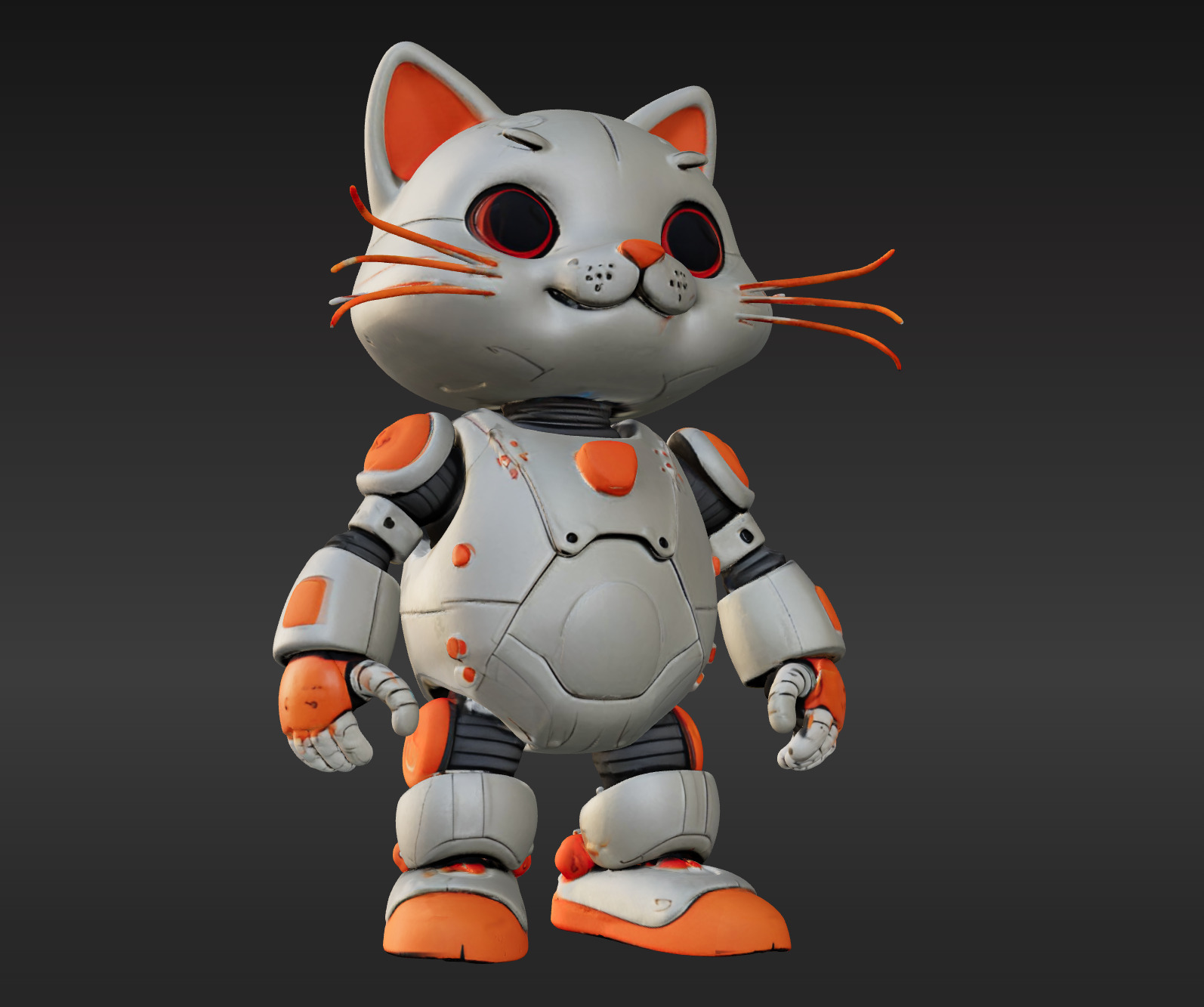 3D Model of Cute Robo Cat - Animated and Printable 3D model_7