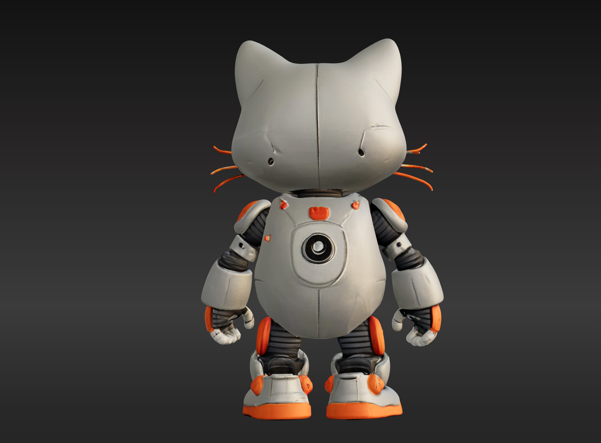 3D Model of Cute Robo Cat - Animated and Printable 3D model_5