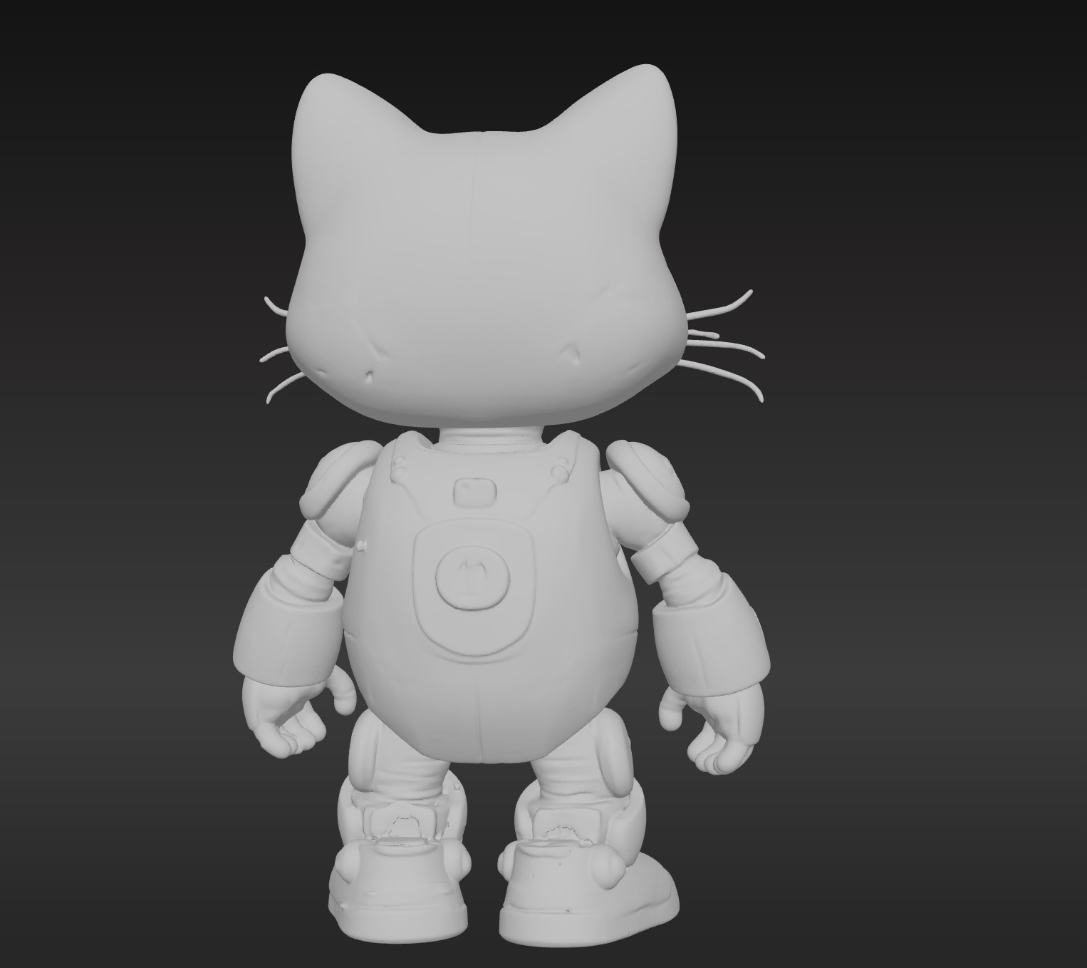 3D Model of Cute Robo Cat - Animated and Printable 3D model_1