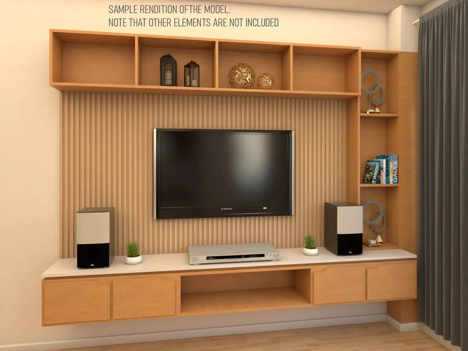 NEAT and SIMPLE TV CABINET Low-poly 3D model