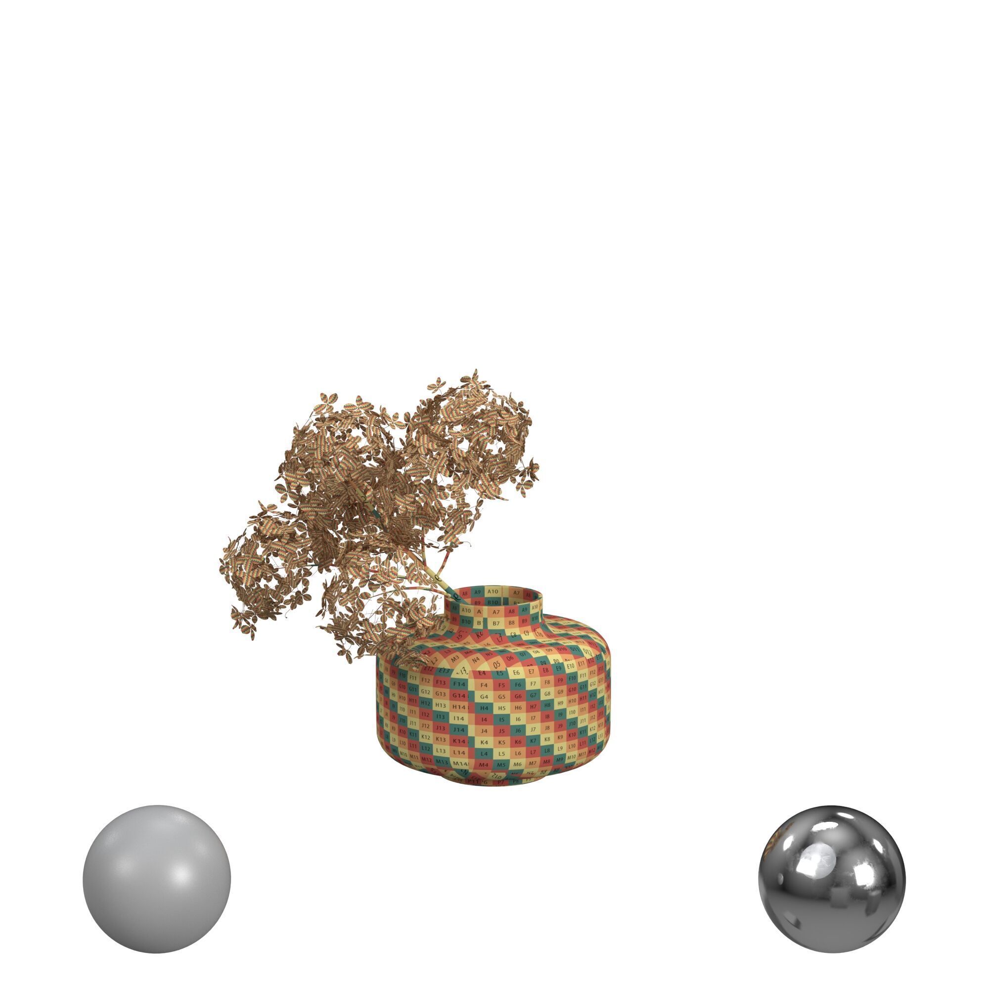 Bouquet Dried Hydrangea 3D model_2