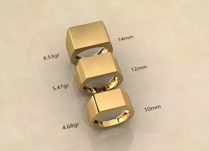 Simple rectangular ring 3D print model