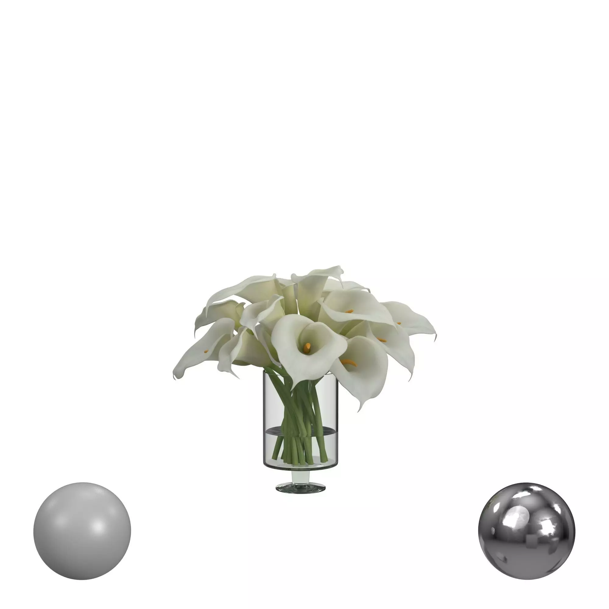 Calla Lily Flower Vase 3D model_0