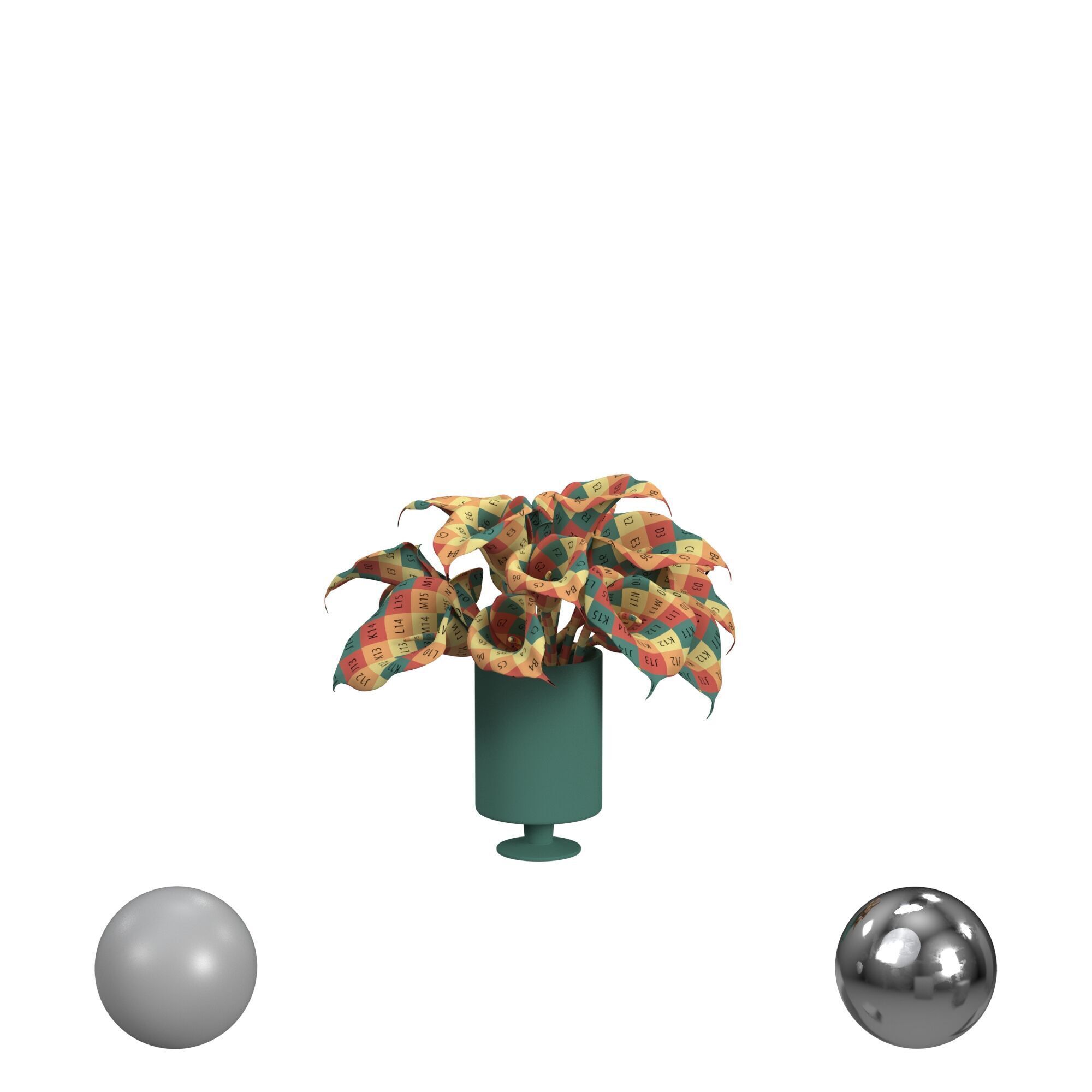 Calla Lily Flower Vase 3D model_2