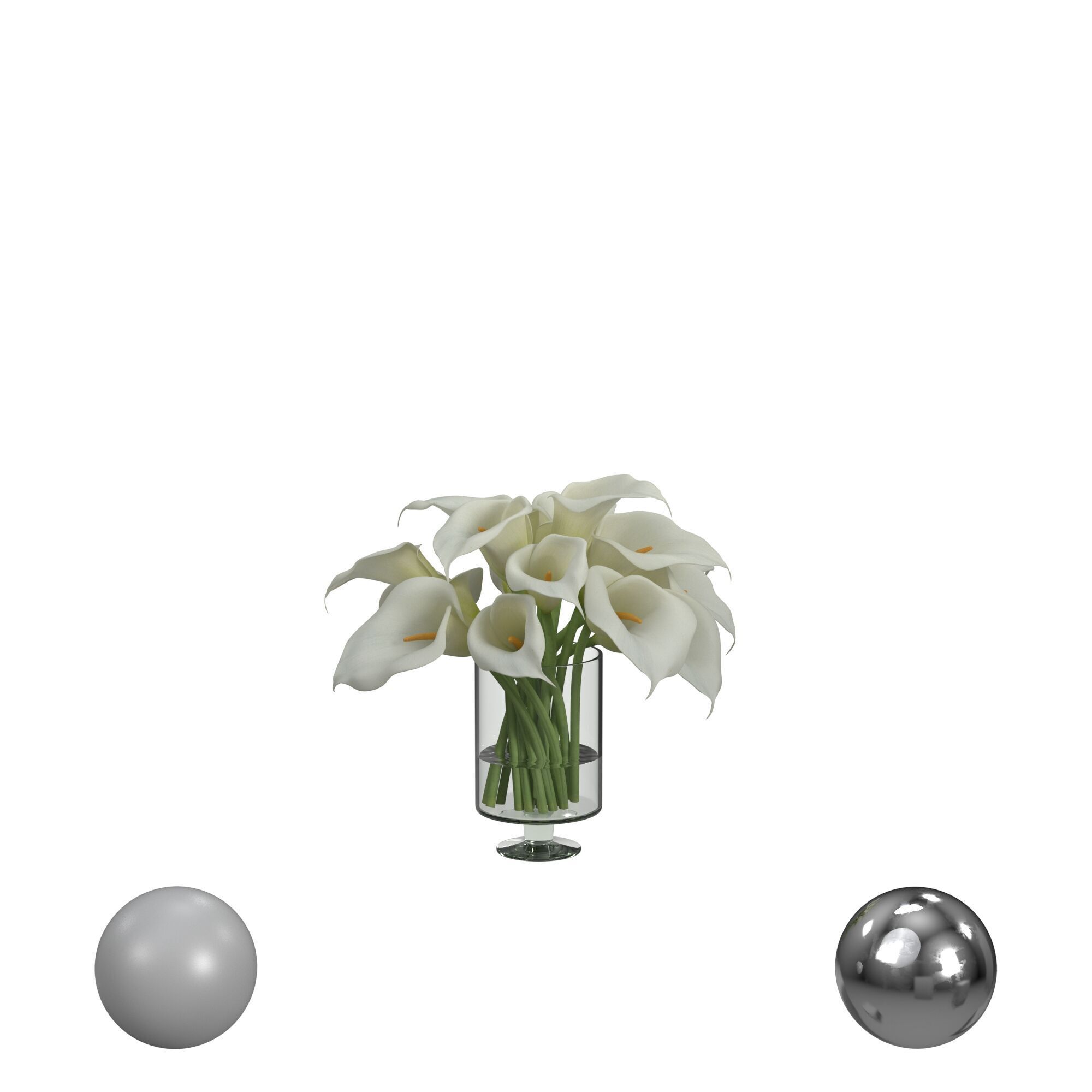 Calla Lily Flower Vase 3D model_1