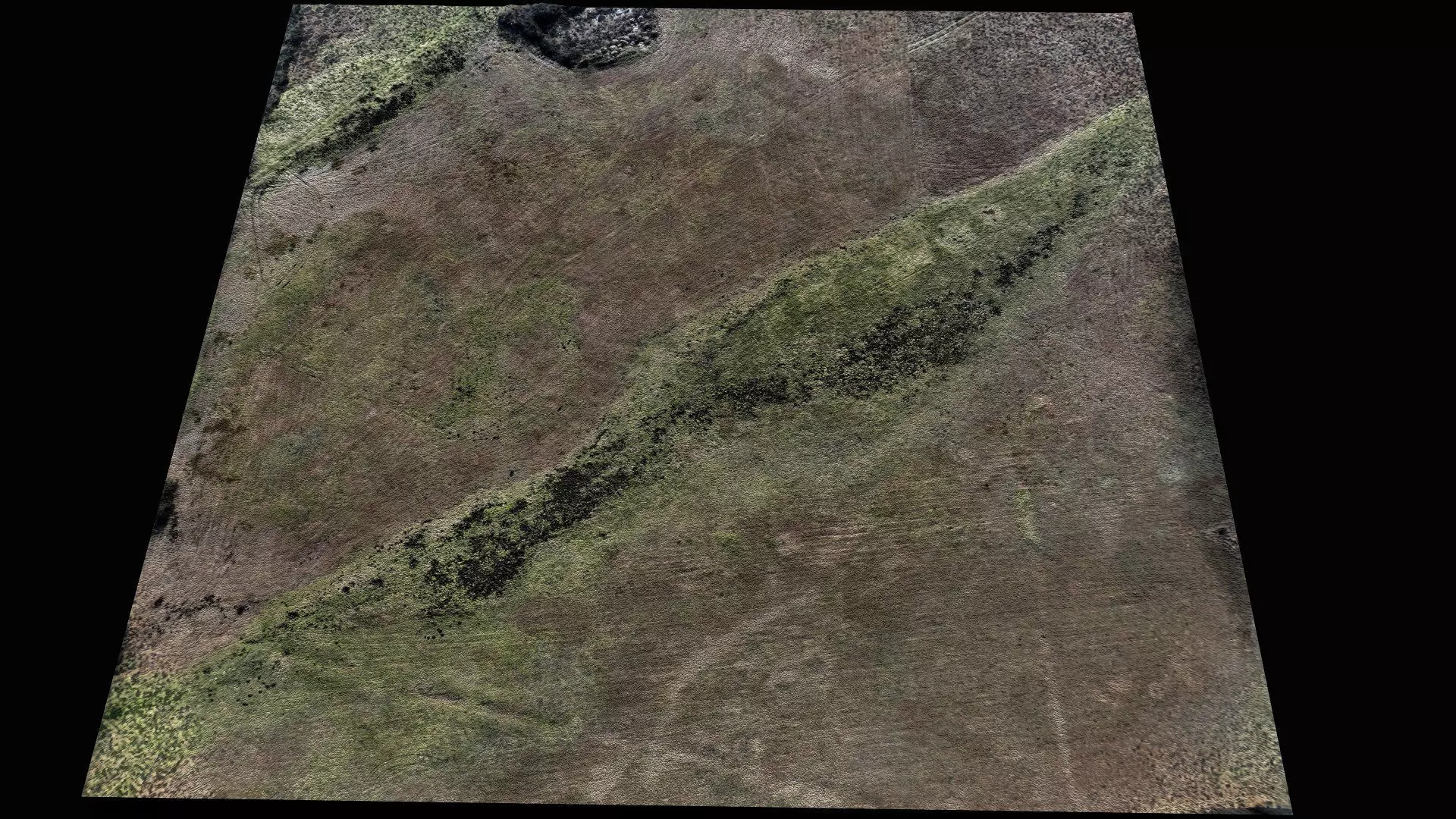 landscape grass field large area 180m part3 drone scan Low-poly 3D model