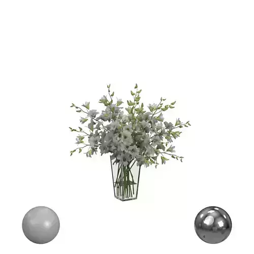 Orchid Flower White Dentrobium Glass Vase