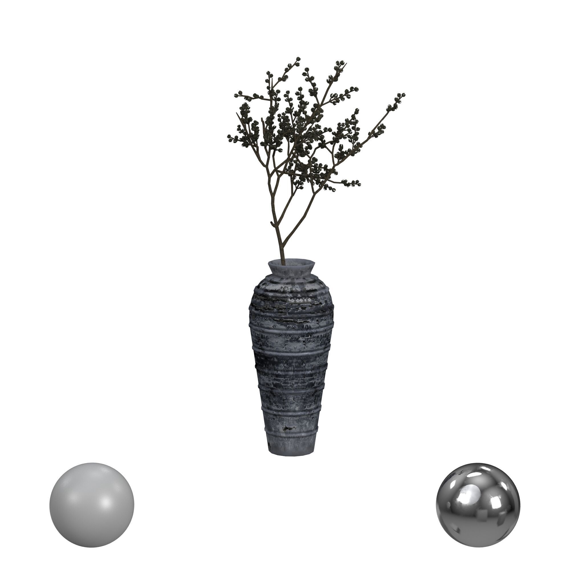 Branch in Vase 3D model_1