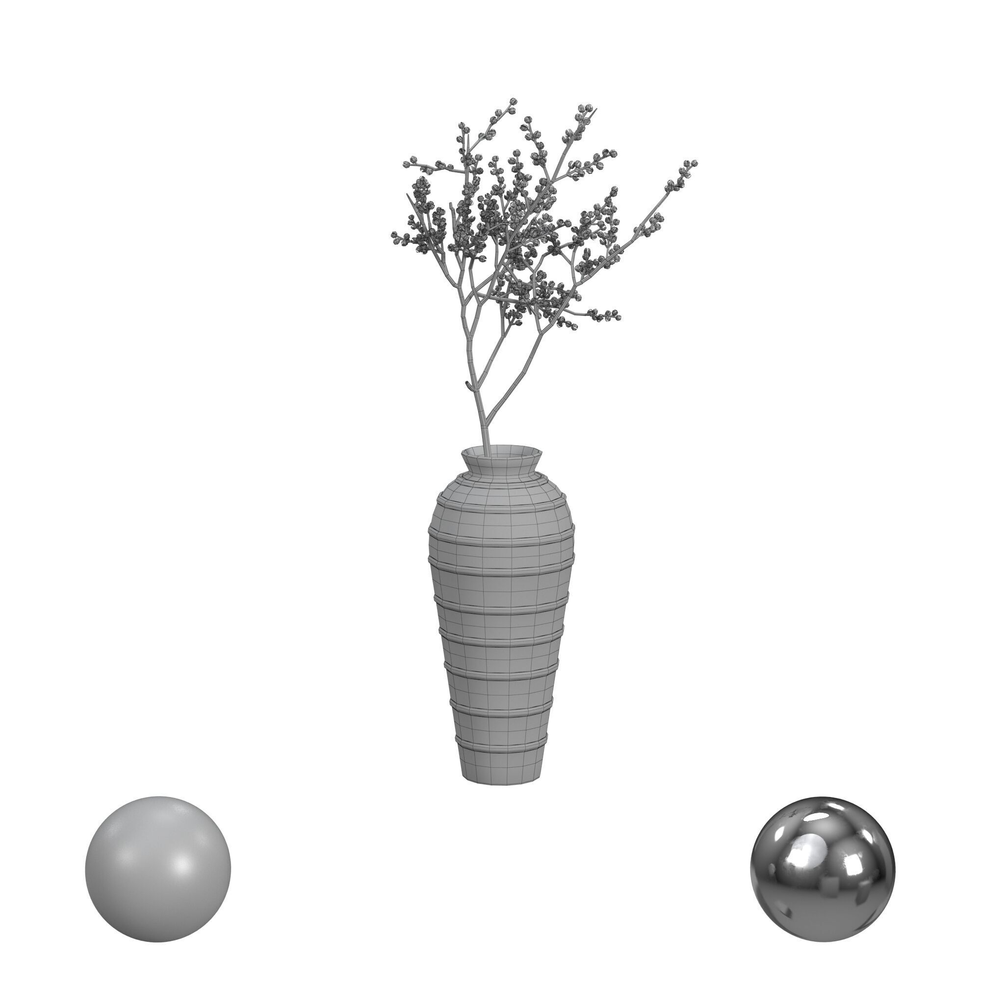 Branch in Vase 3D model_3