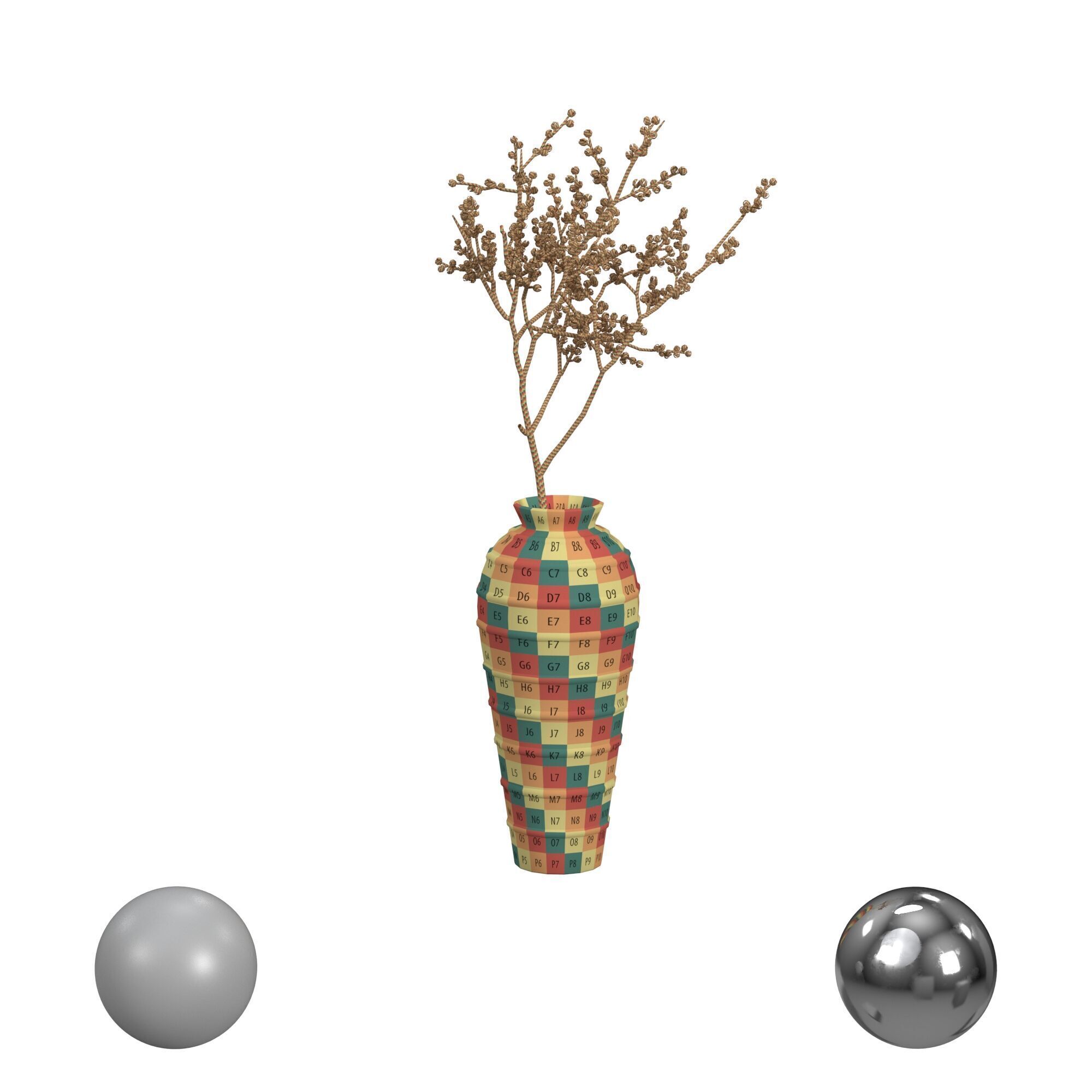 Branch in Vase 3D model_2