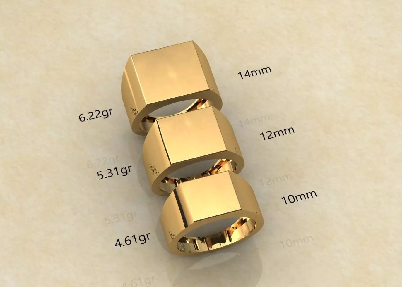 Simple square ring 3D print model_0