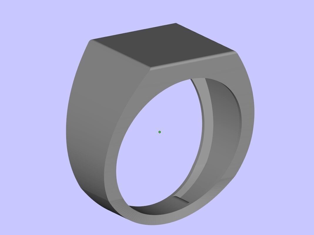 Simple square ring 3D print model_2